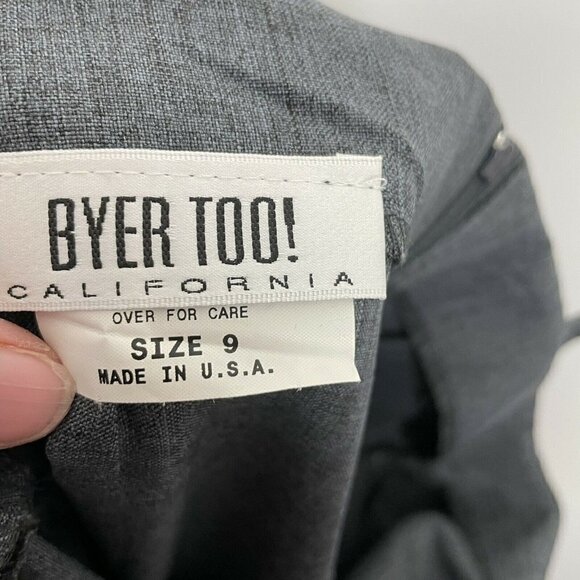 Byer Too! Y2K Gray Mini Party Evening Dress Size 9 Vintage Embroidered - Picture 4 of 6